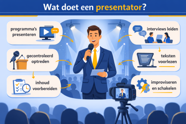 Alles over het beroep presentator Wat doet een presentator